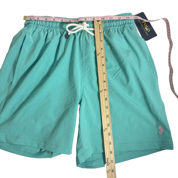 Polo Ralph Lauren Men's Small Green Solid Polo Swim Trunks - Picture 9 of 9